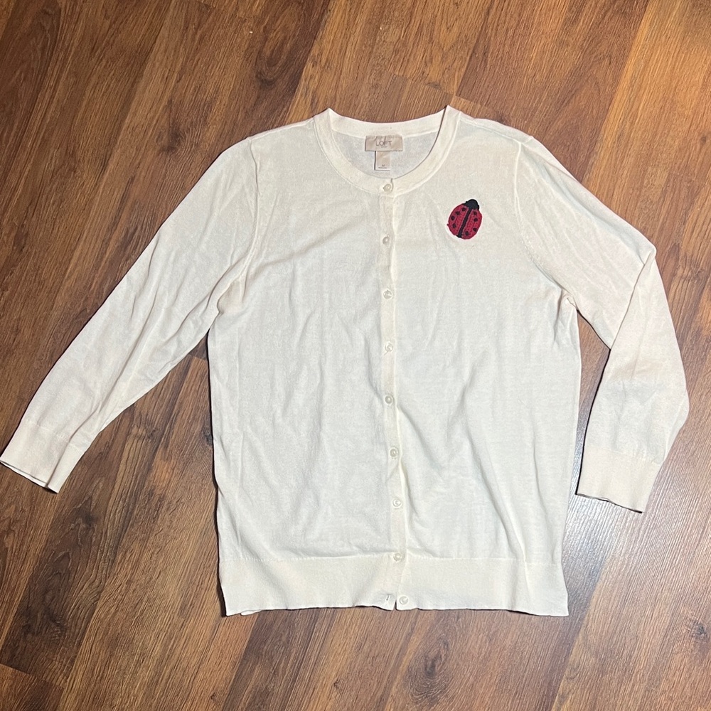 Loft Ladybug Cream Cardigan - Medium
